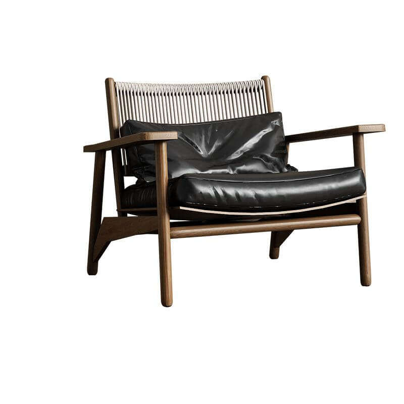 Woven Back Minimalist Arm Chair with Slipcover