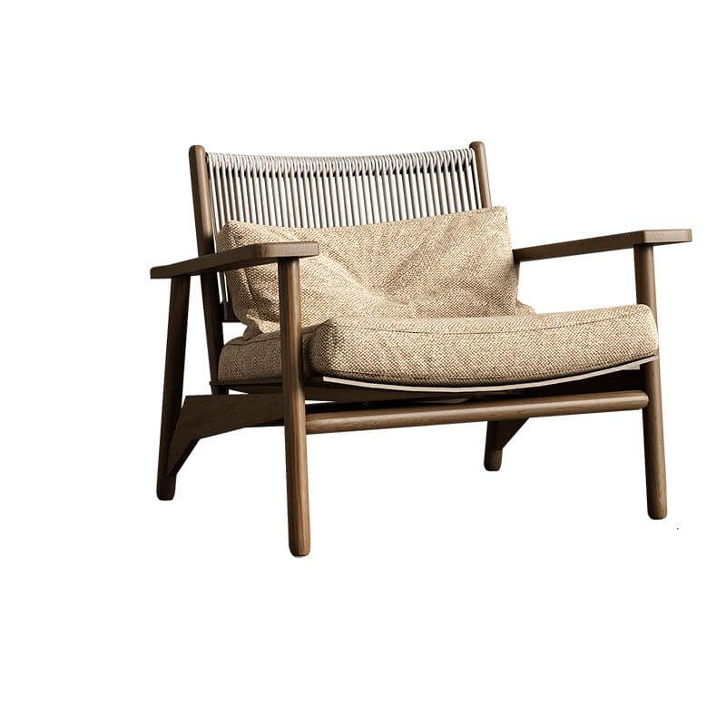 Woven Back Minimalist Arm Chair with Slipcover