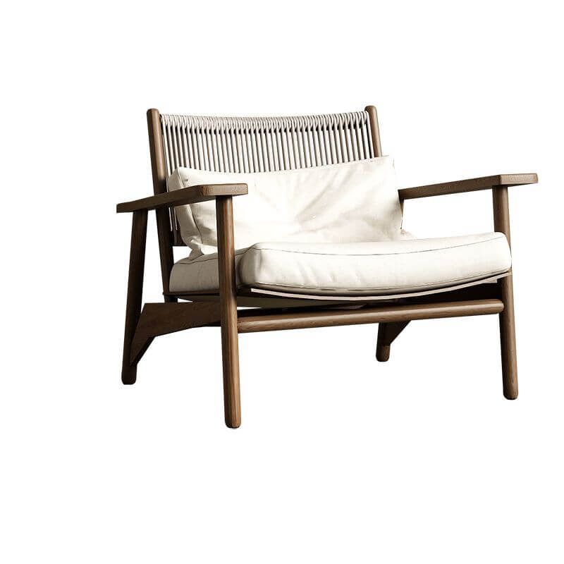 Woven Back Minimalist Arm Chair with Slipcover