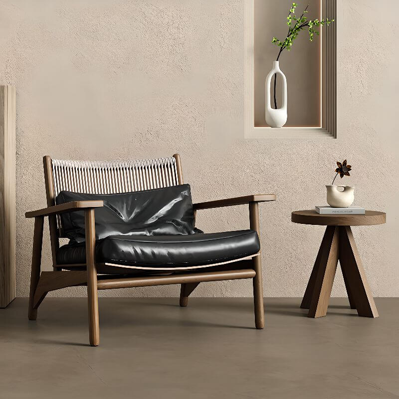 Woven Back Minimalist Arm Chair with Slipcover