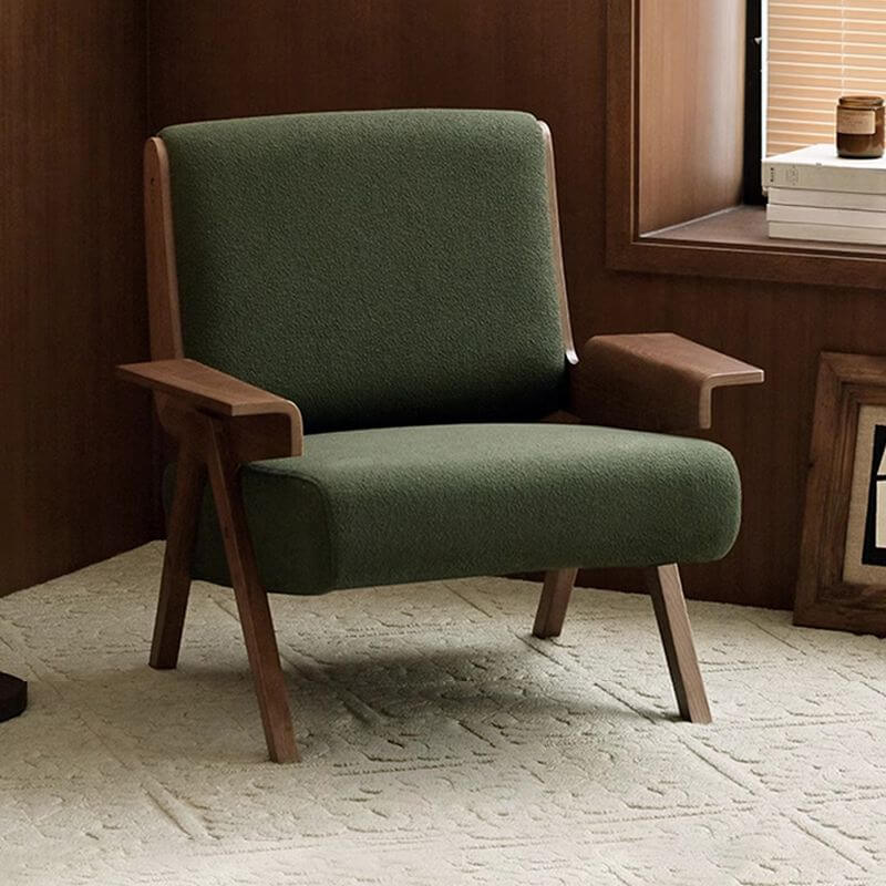 Olive Green Modern Accent Armchair