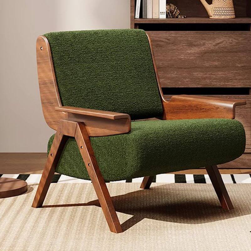 Olive Green Modern Accent Armchair