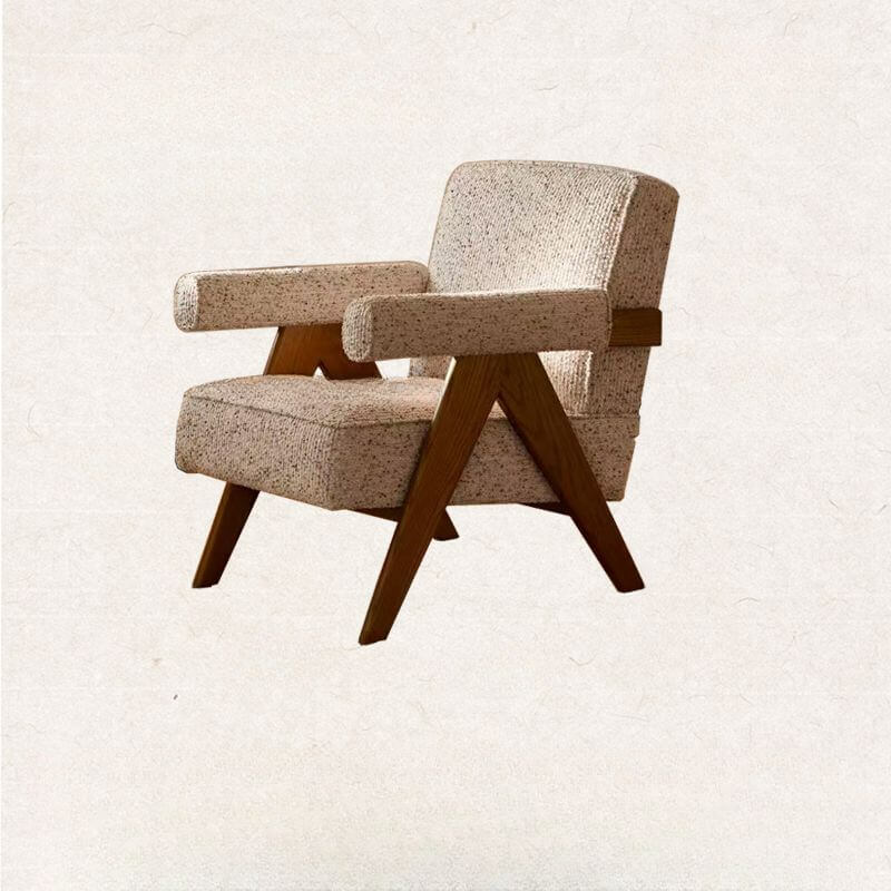 Ivory & Moss Green Modern Cushion Back Armchair