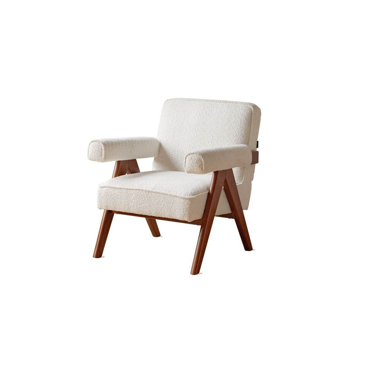 Lime Green & White Jeanneret Armchair, Tight Back