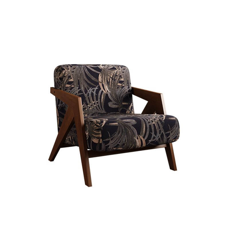 Toile&Striped Upholstered Arm Chair Base