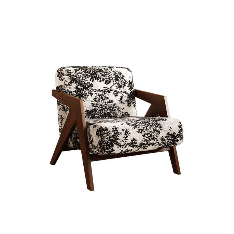 Toile&Striped Upholstered Arm Chair Base