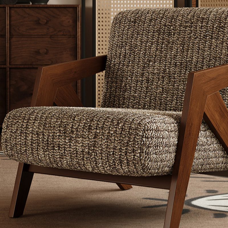Toile&Striped Upholstered Arm Chair Base