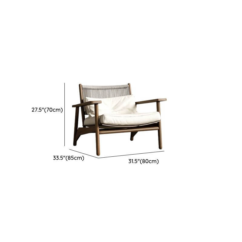 Woven Back Minimalist Arm Chair with Slipcover