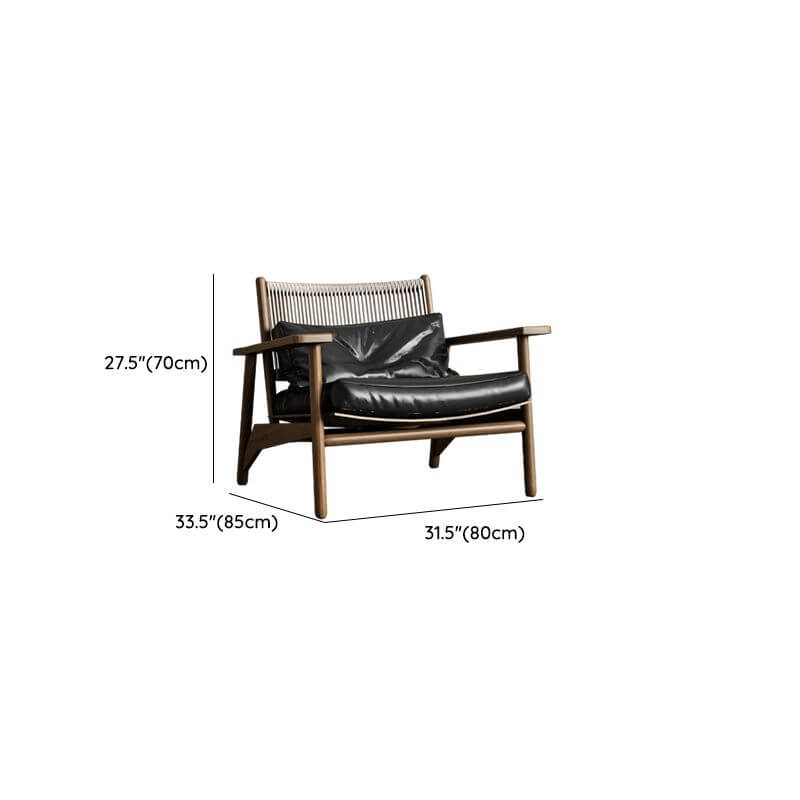 Woven Back Minimalist Arm Chair with Slipcover