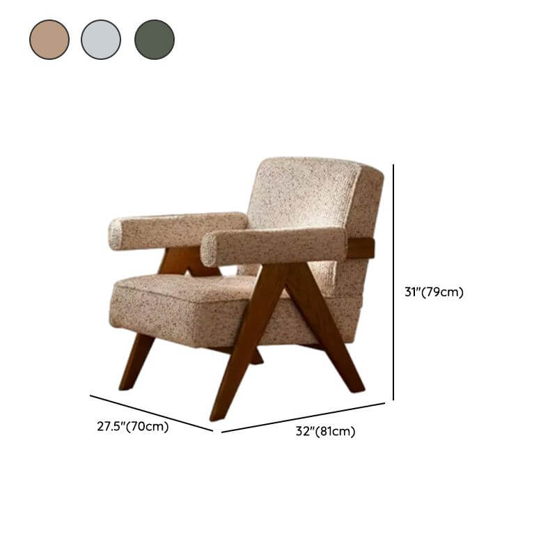 Ivory & Moss Green Modern Cushion Back Armchair