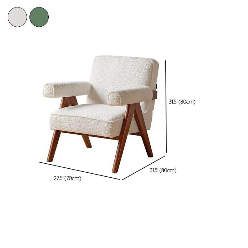 Lime Green & White Jeanneret Armchair, Tight Back