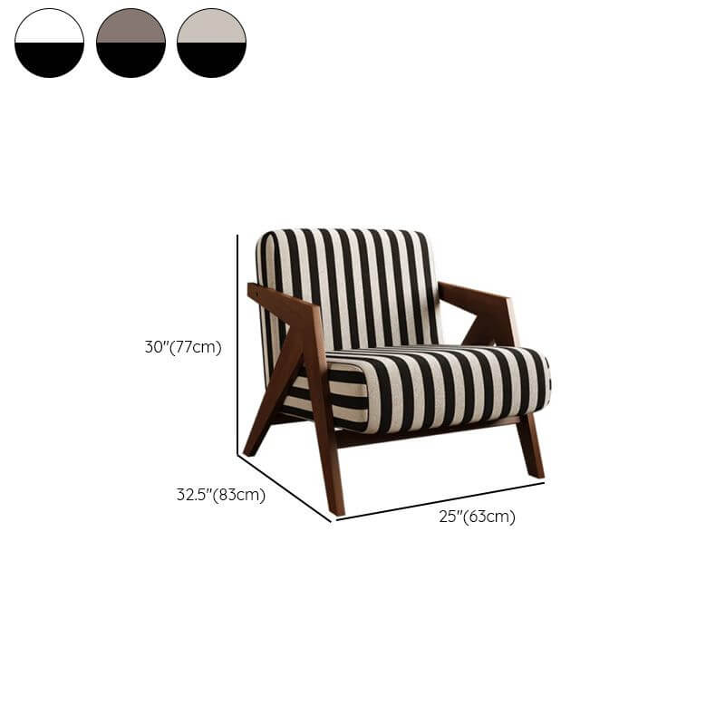 Toile&Striped Upholstered Arm Chair Base