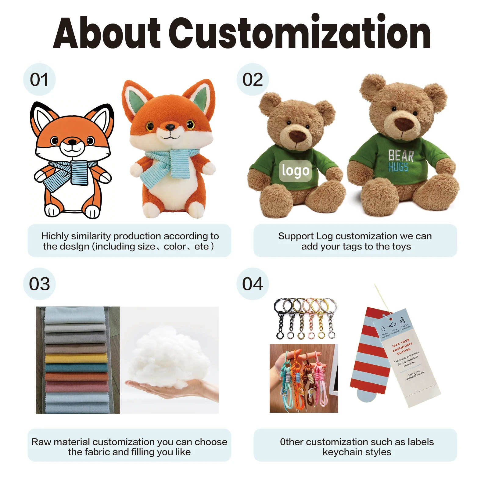 Custom Interactive Plush Bear with Light-Up Heart