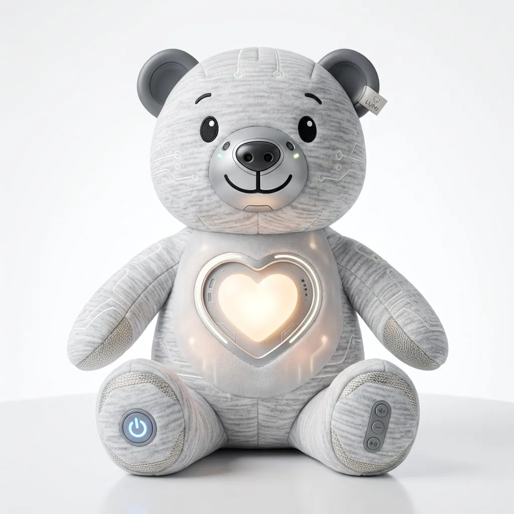 Custom Interactive Plush Bear with Light-Up Heart