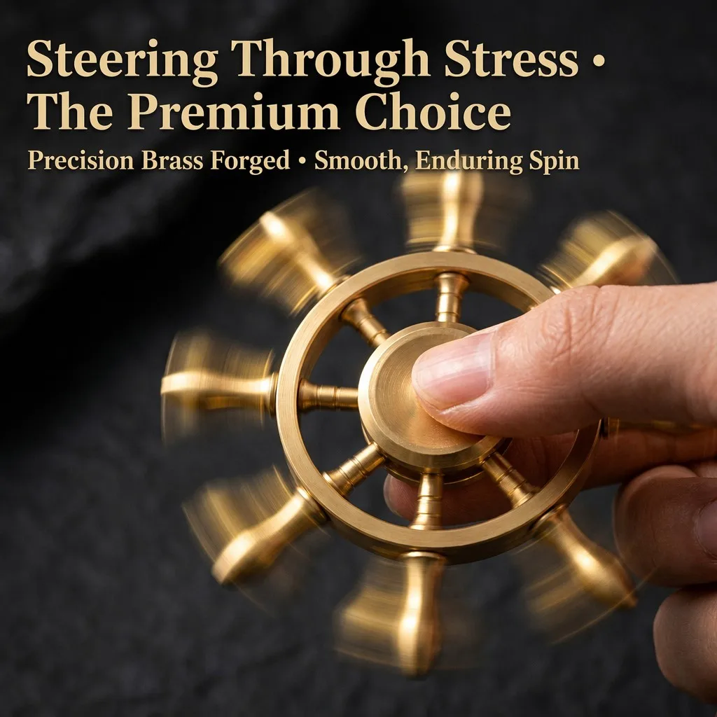 Brass Ship Wheel Fidget Spinner