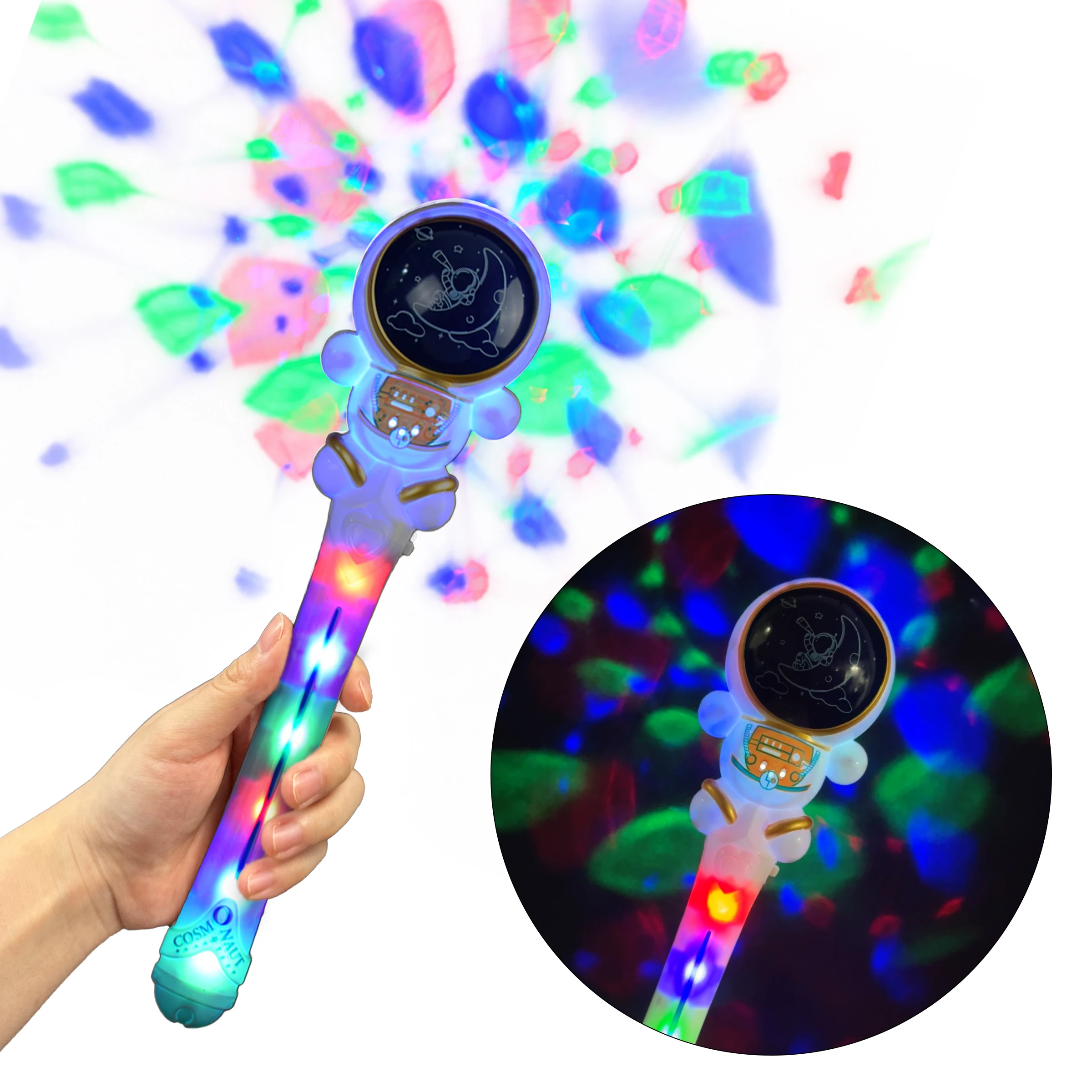 11.8-Inch LED Astronaut Spinning Projection Wand