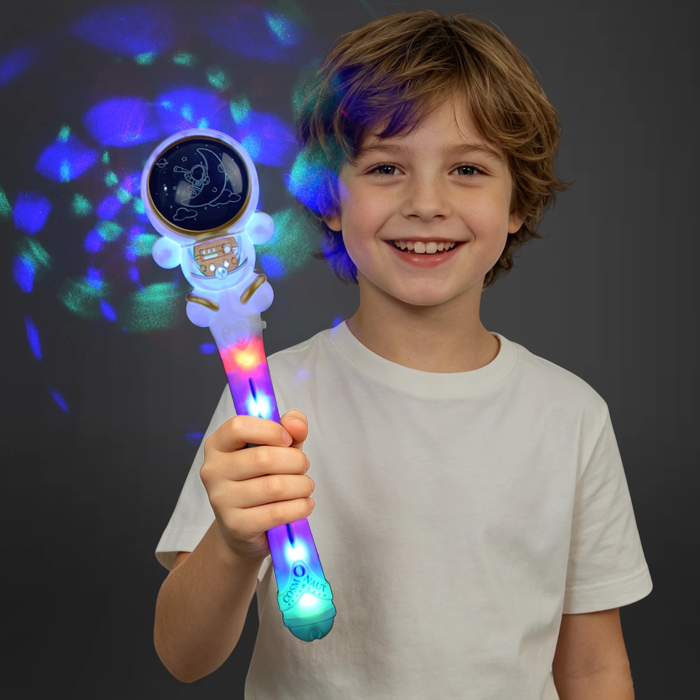11.8-Inch LED Astronaut Spinning Projection Wand