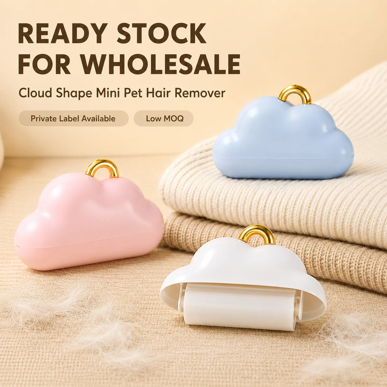 Mini Cloud Lint Roller & Refills for Clothes and Travel