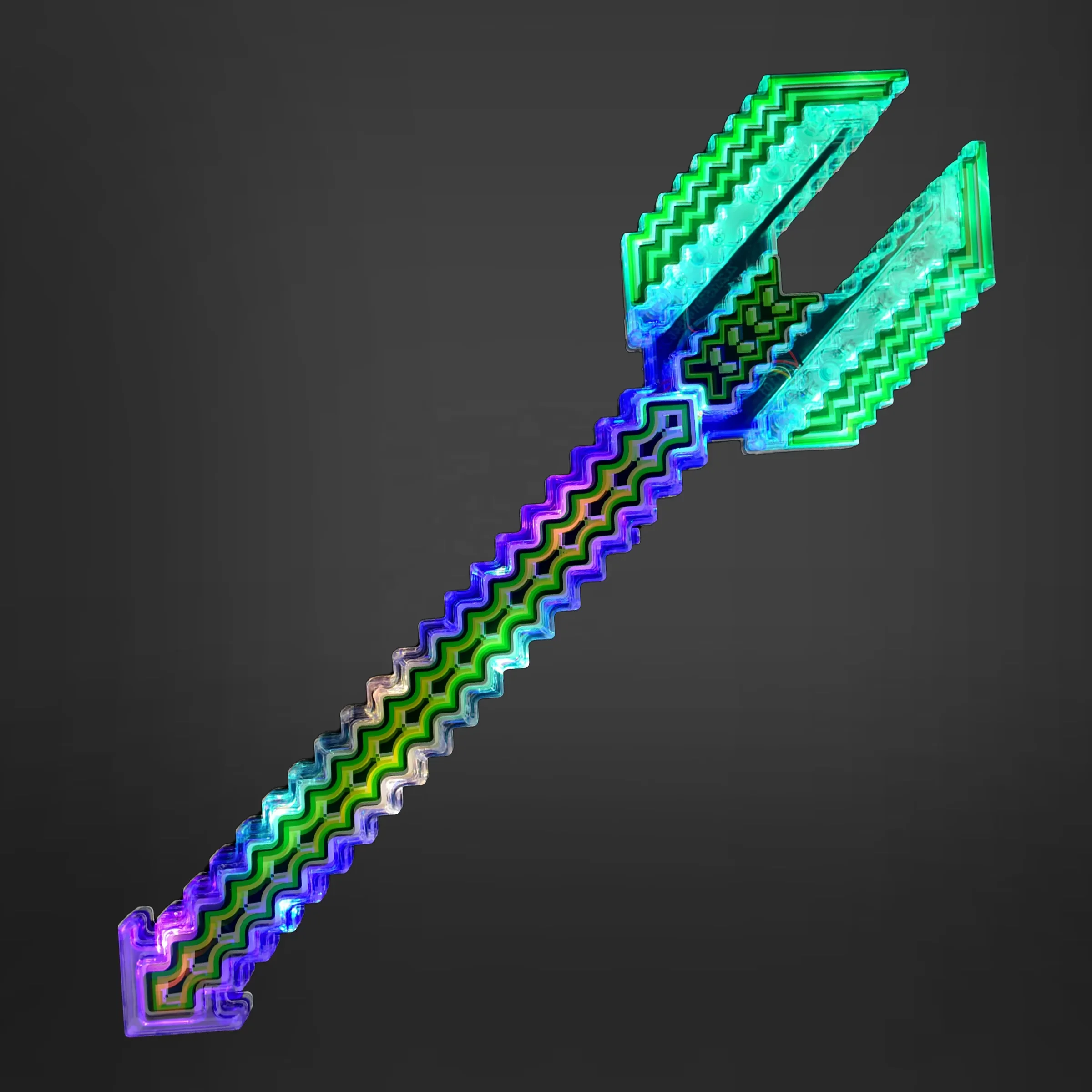 LED Pixel Trident Light-Up Party Toy