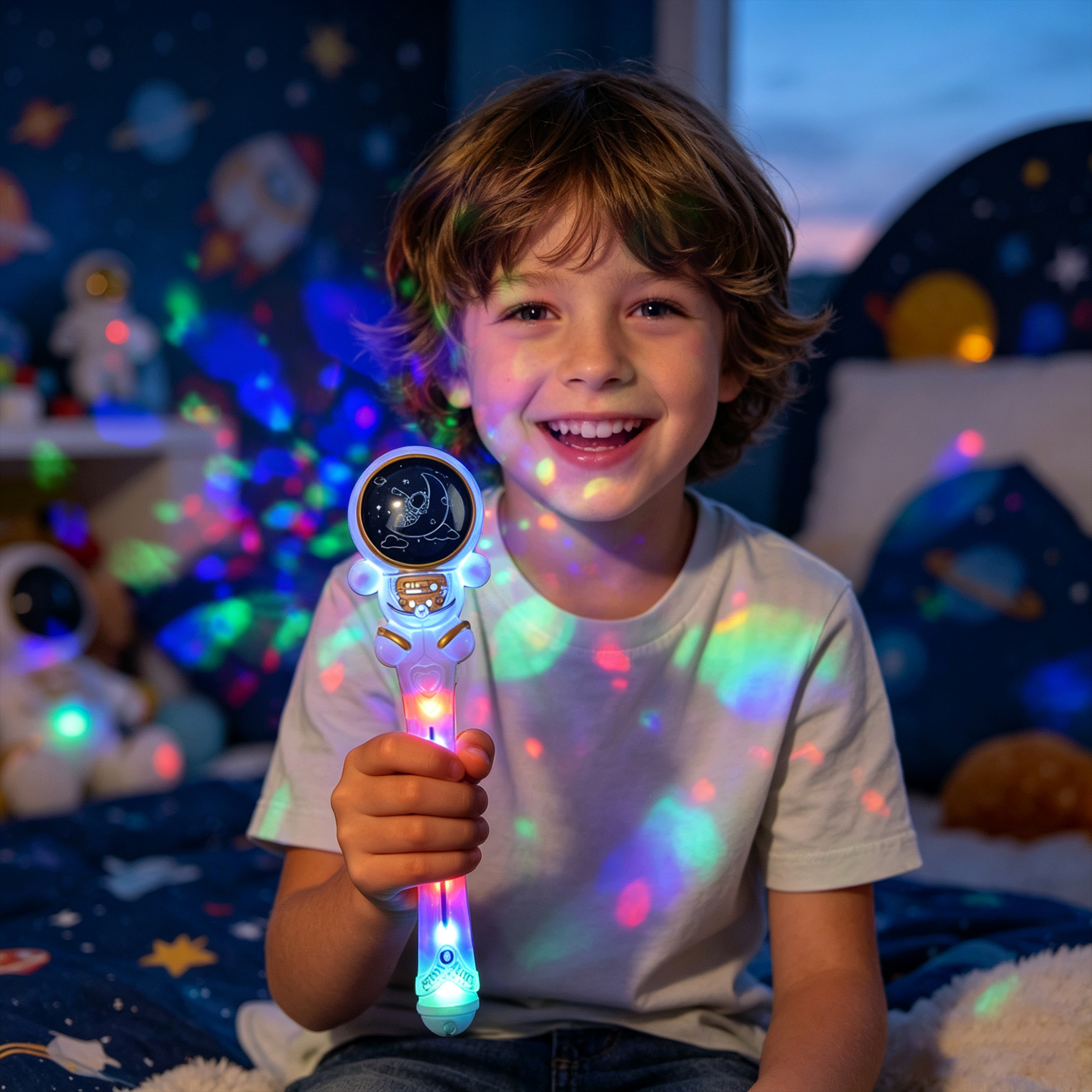 11.8-Inch LED Astronaut Spinning Projection Wand