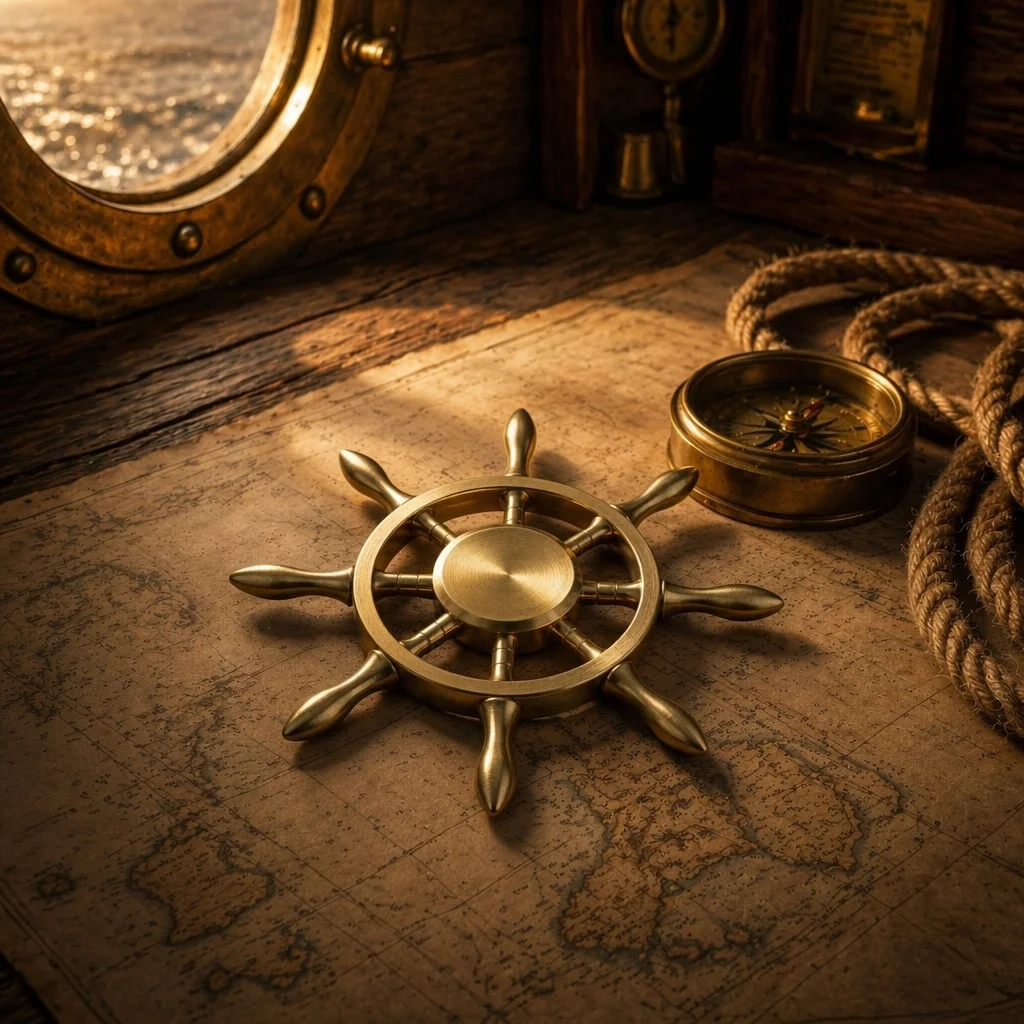 Brass Ship Wheel Fidget Spinner