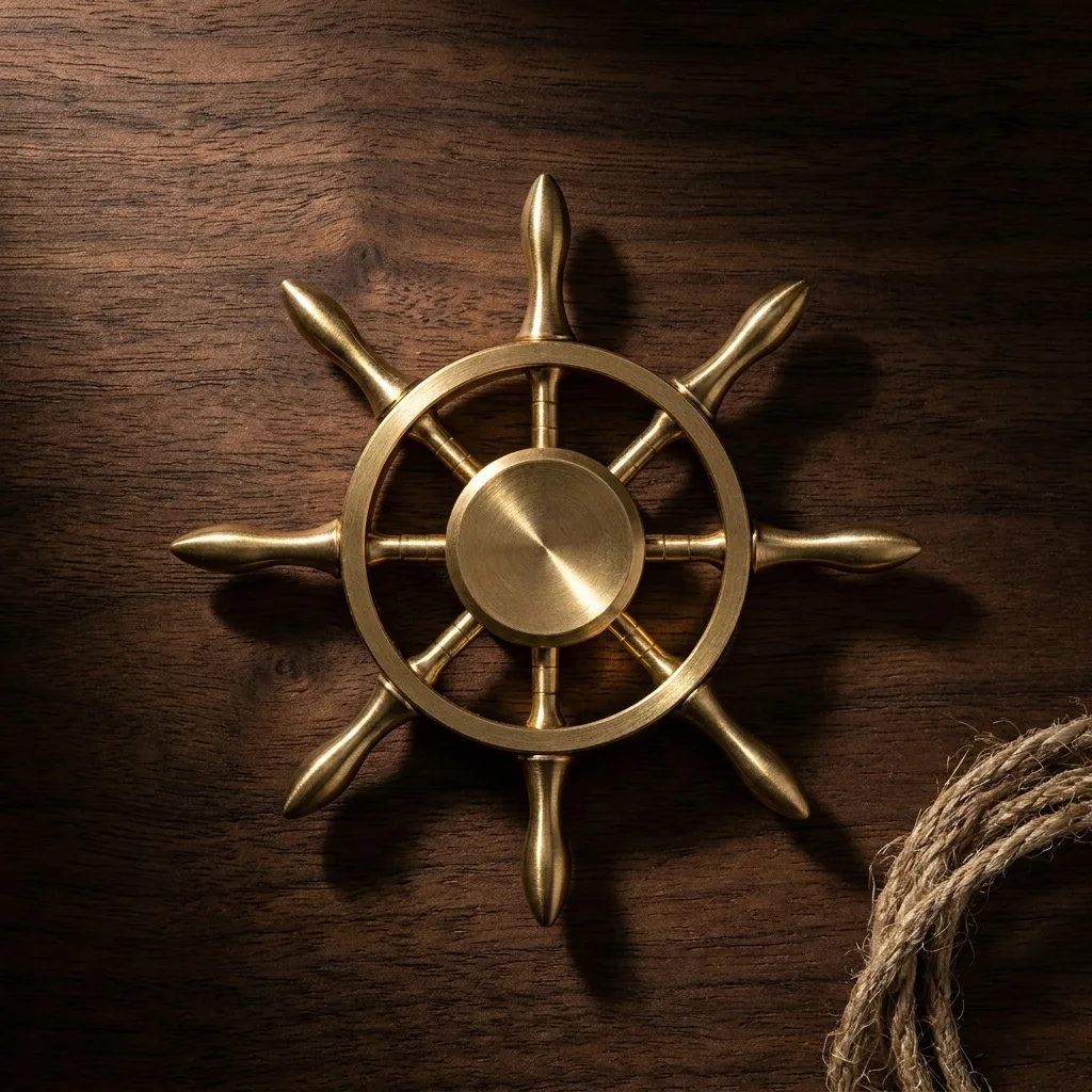 Brass Ship Wheel Fidget Spinner