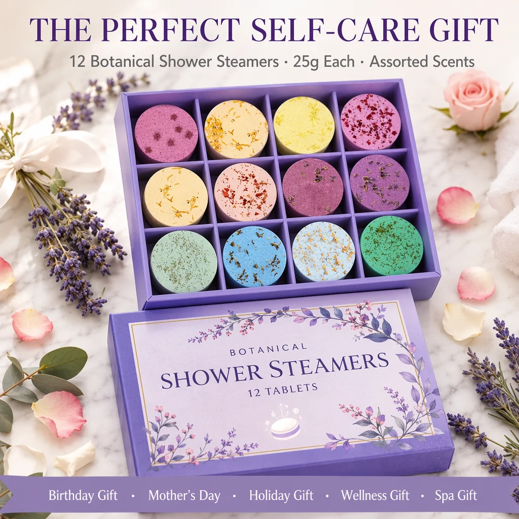 Floral Shower Steamers Gift Set – 12 Pack