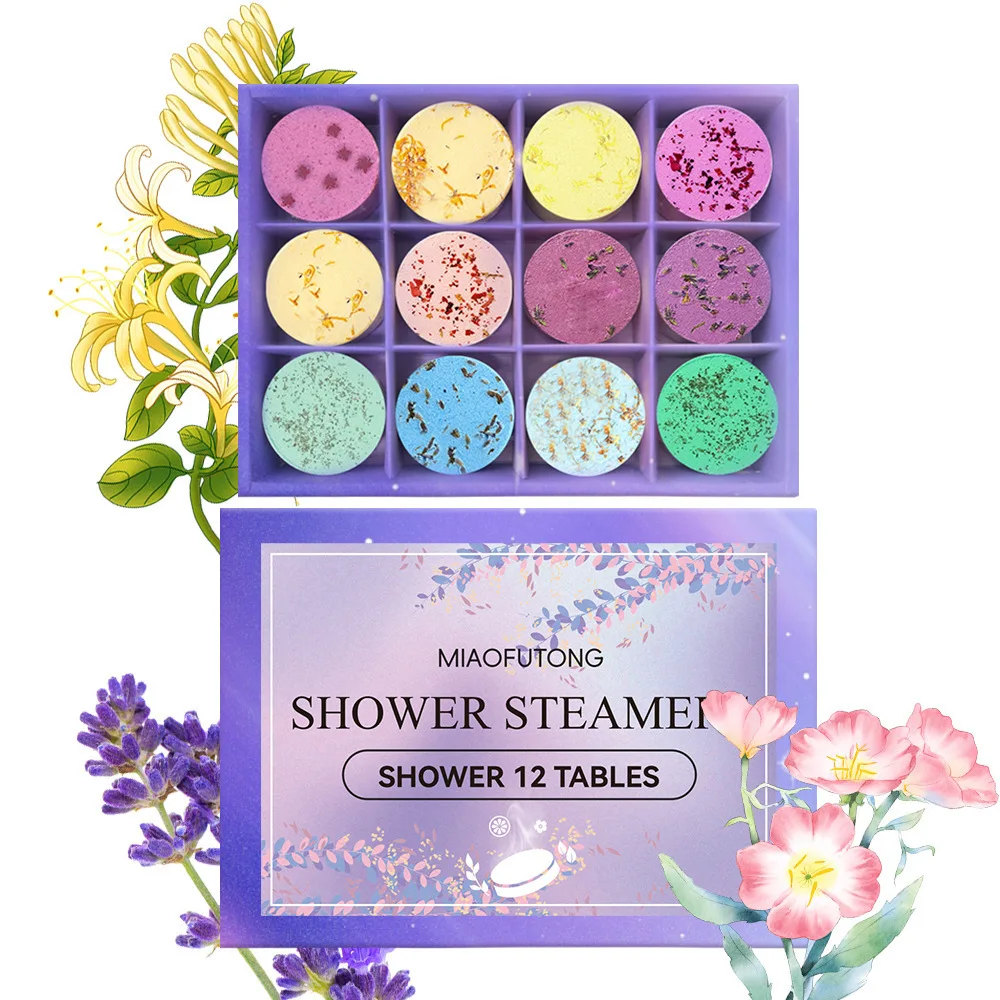 Floral Shower Steamers Gift Set – 12 Pack