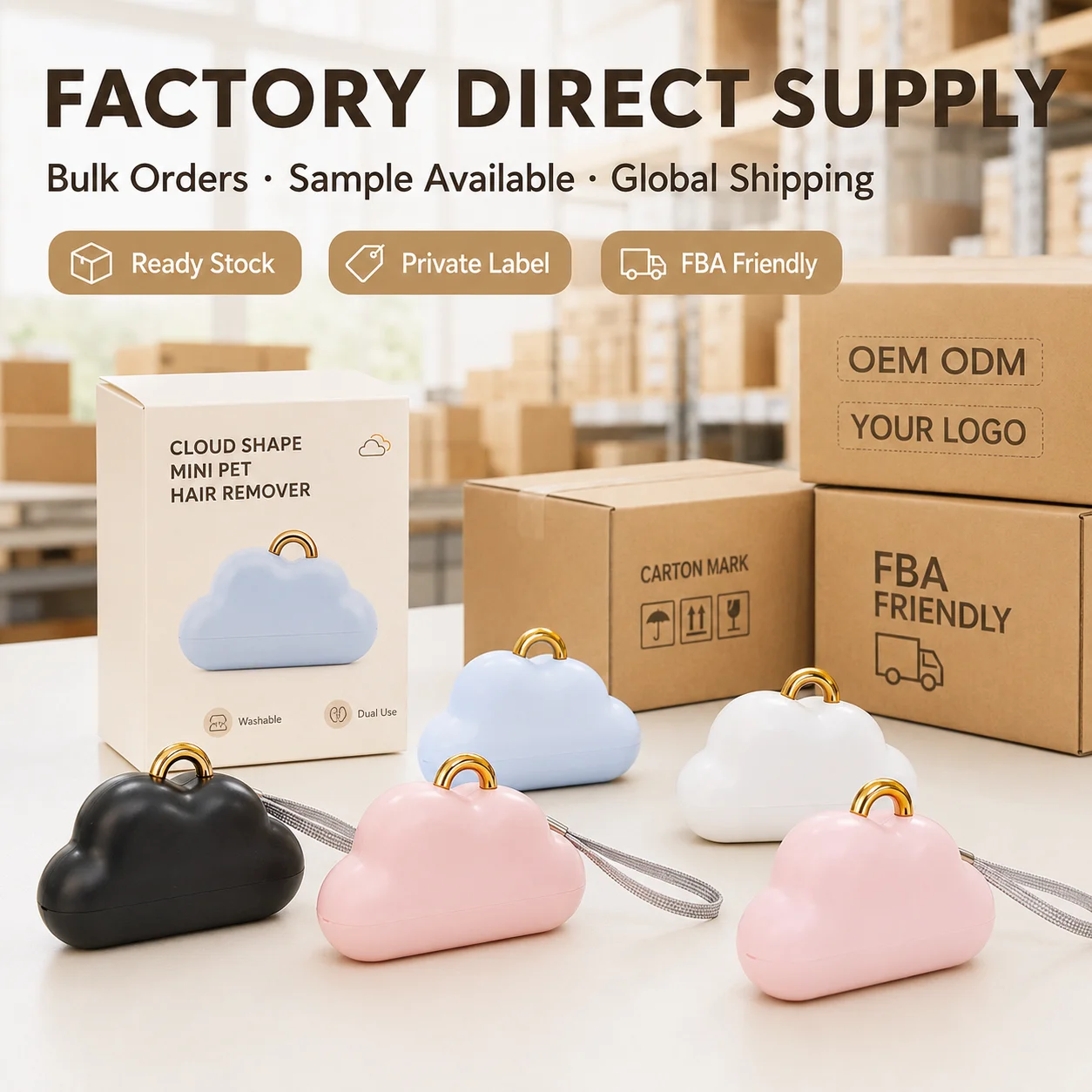 Mini Cloud Lint Roller & Refills for Clothes and Travel