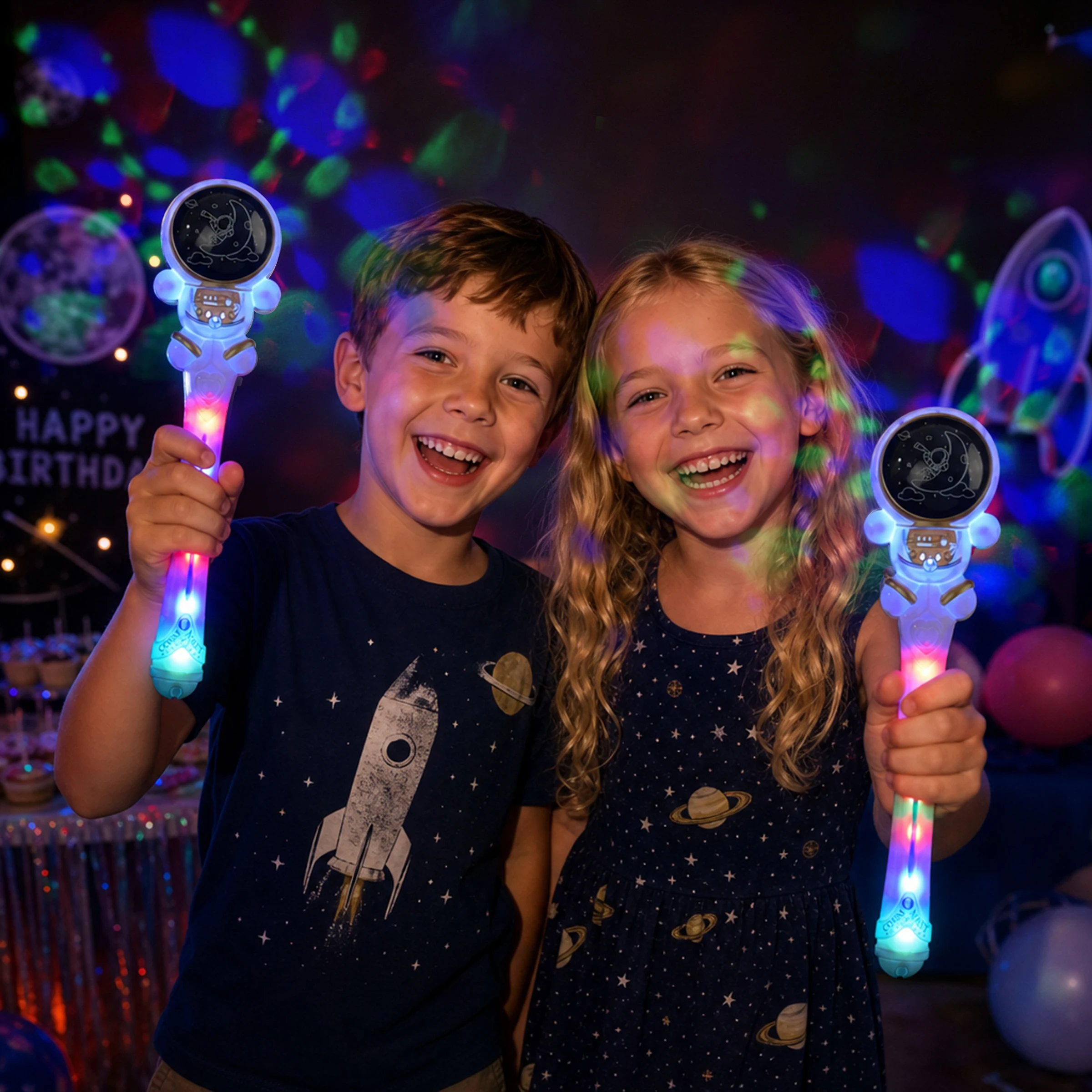11.8-Inch LED Astronaut Spinning Projection Wand