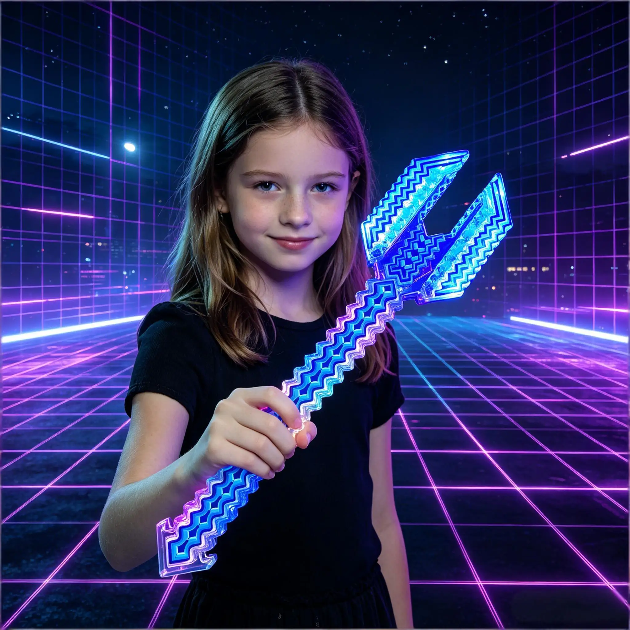 LED Pixel Trident Light-Up Party Toy