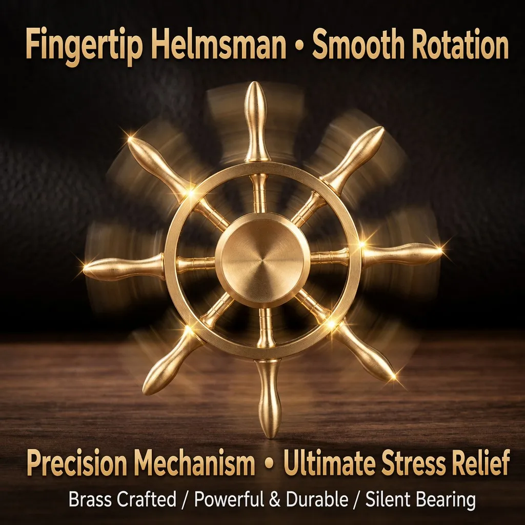 Brass Ship Wheel Fidget Spinner