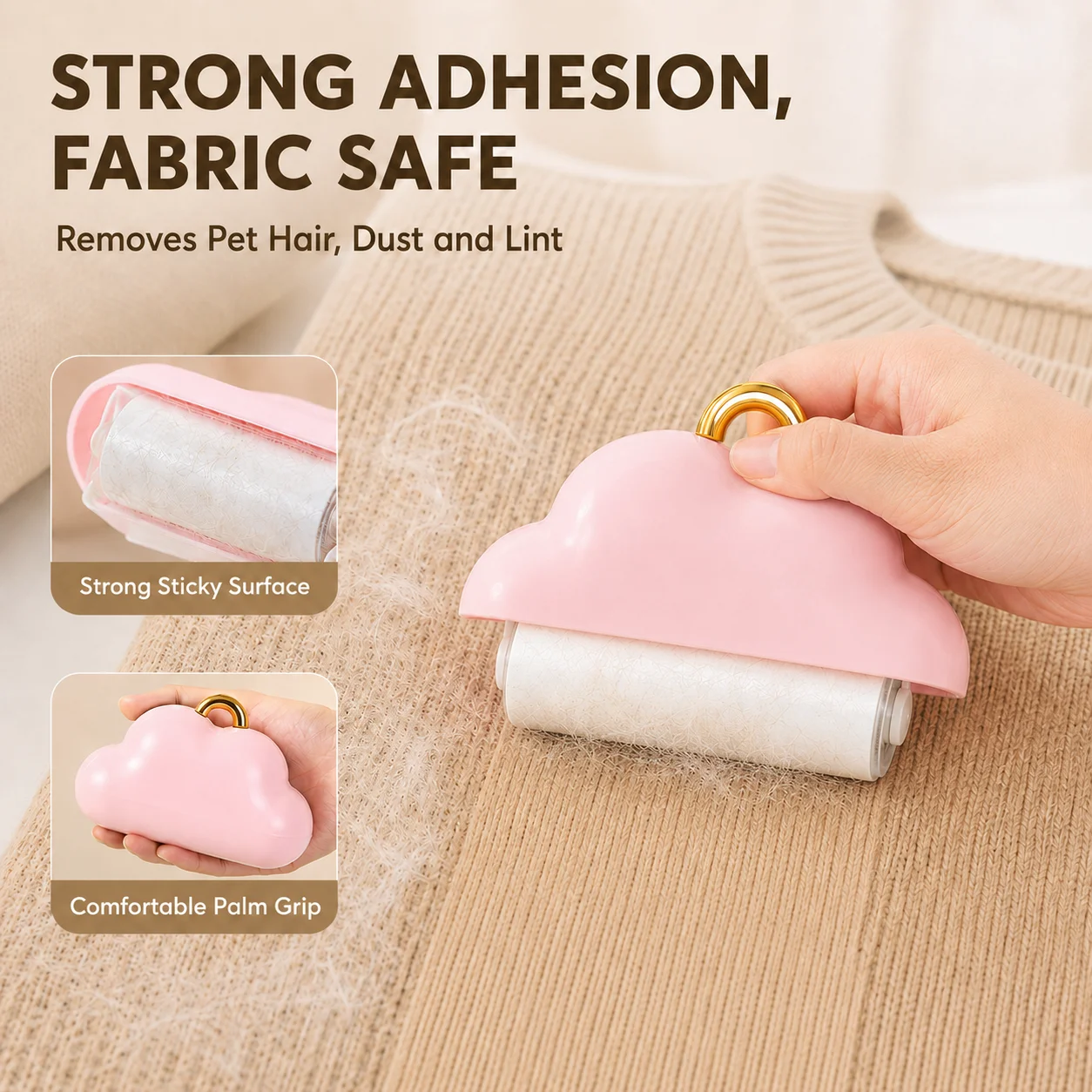 Mini Cloud Lint Roller & Refills for Clothes and Travel