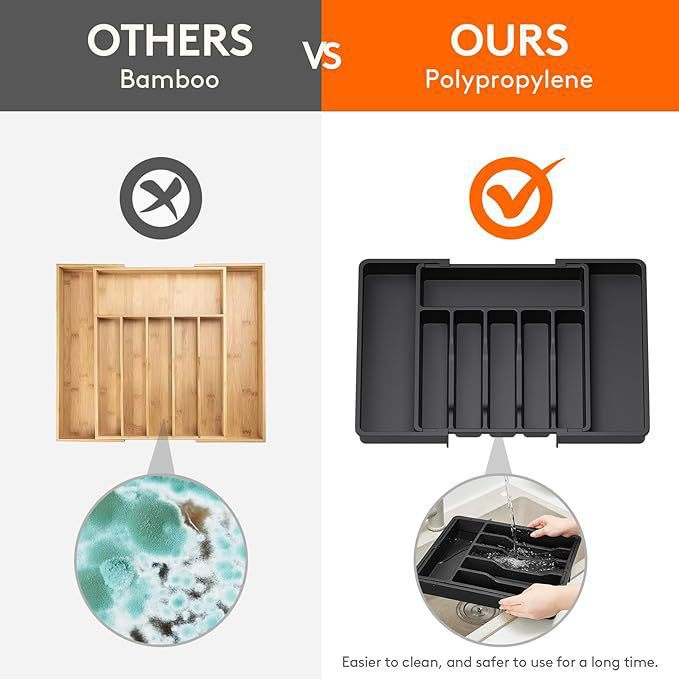 Drawer storage and organizing box, separated kitchen utensil storage box