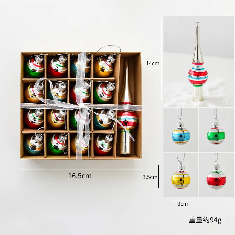 Painted glass Christmas hanging ornament