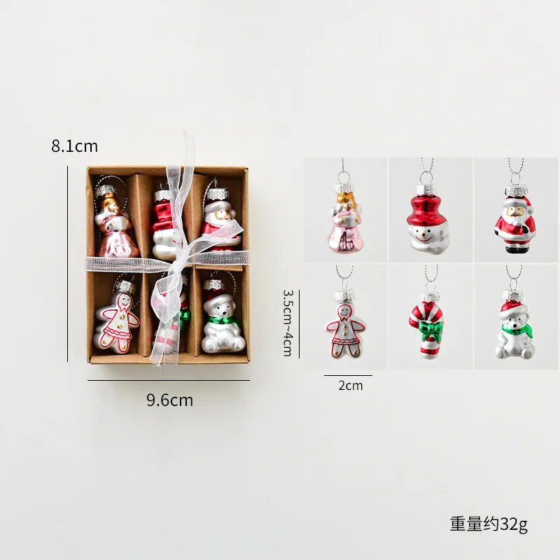 Painted glass Christmas hanging ornament
