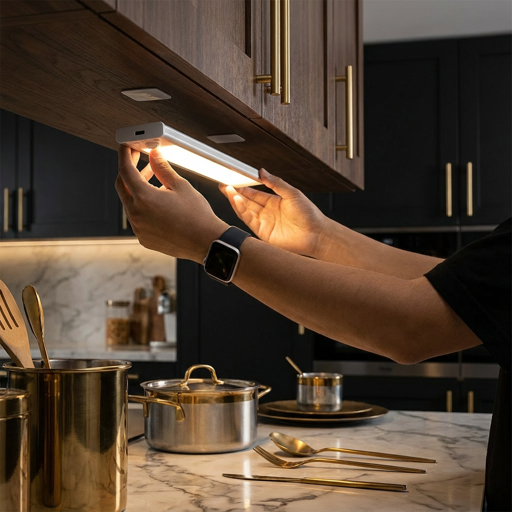 Wireless LED Under-Cabinet Light with Motion Sensor – Magnetic & Dimmable