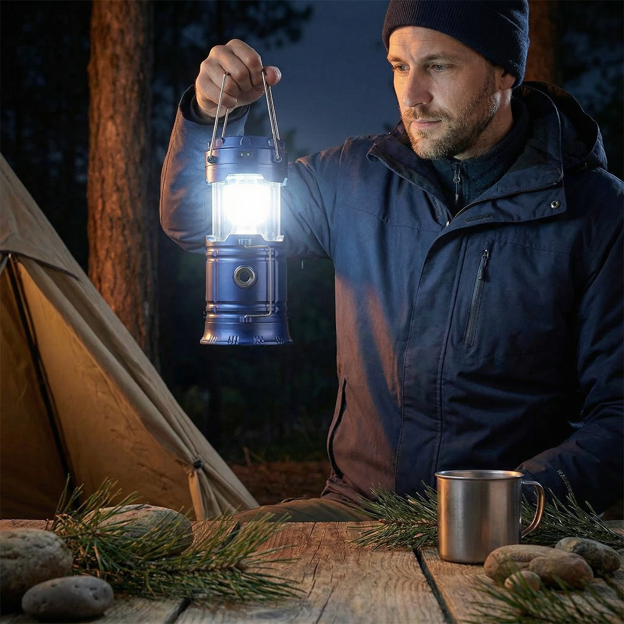 Rechargeable Solar Lantern with USB – Portable LED Light for Outdoor and Emergencies