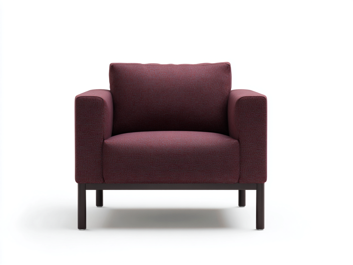 Sillón tapizado de tejido 84×80×82 cm - burdeos/marrón oscuro - respaldo acolchado para dormitorio-Zamonlyinterior