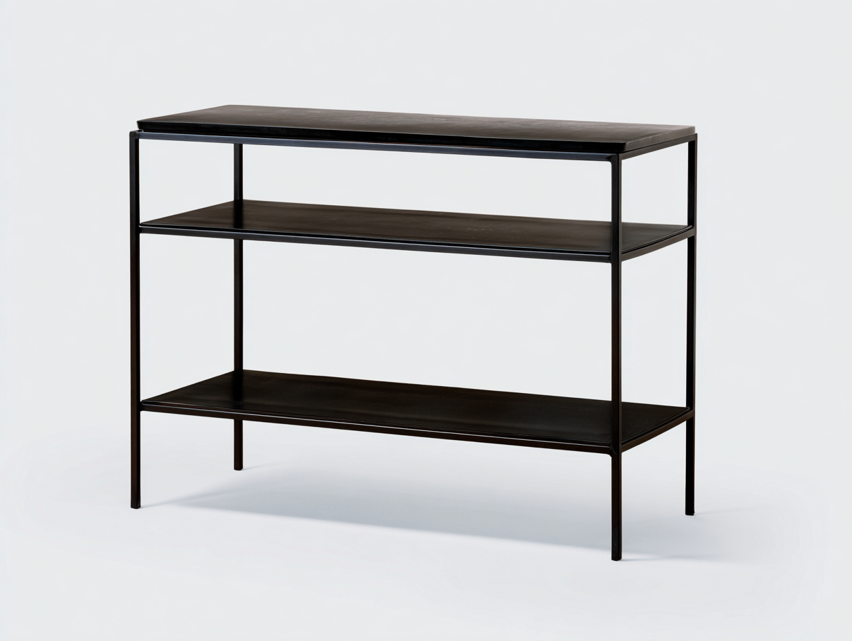 Estante de metal 115×35×90 cm - negro - estructura abierta de estilo industrial-Zamonlyinterior