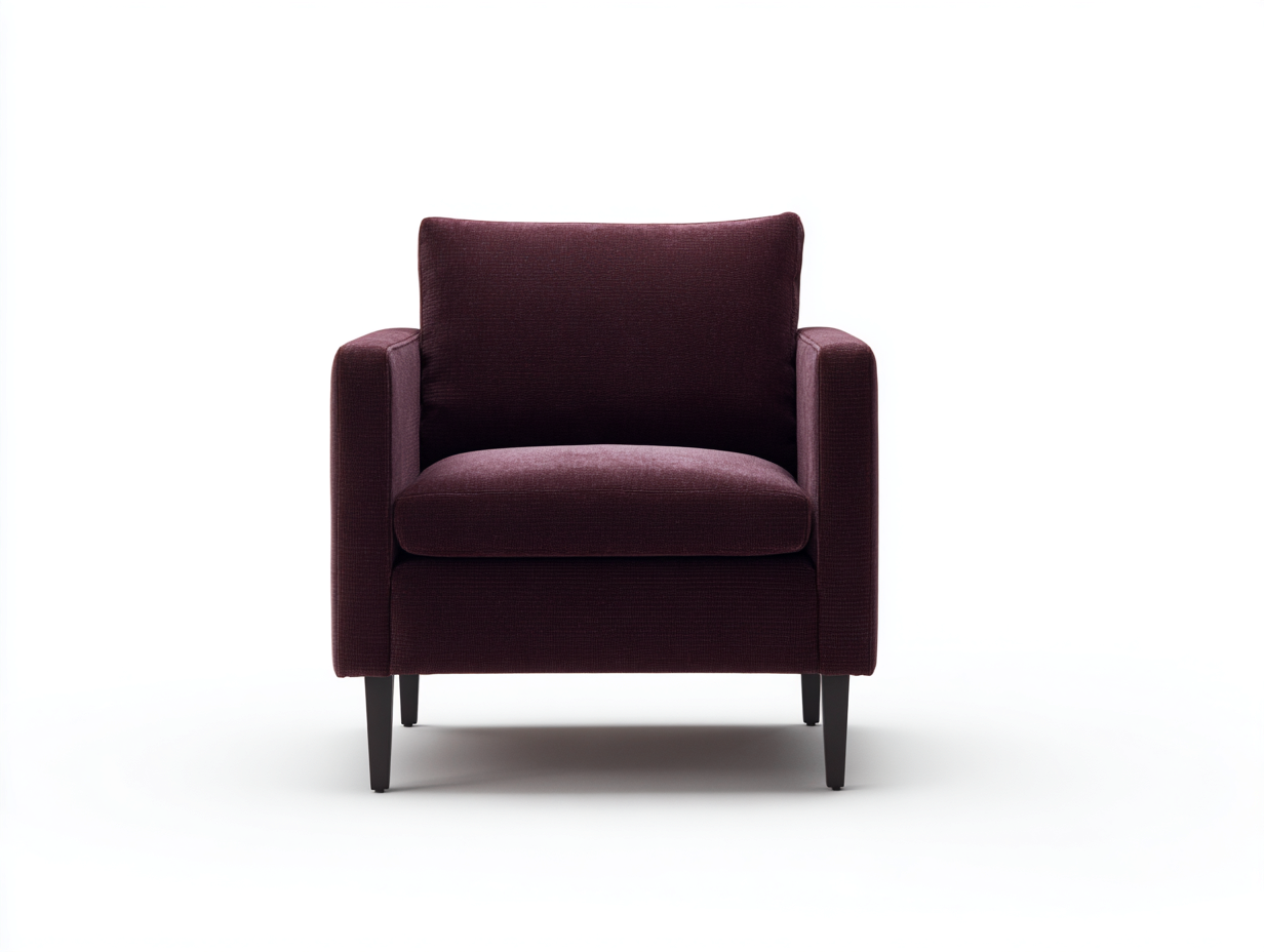 Sillón tapizado 78×80×84 cm – burdeos/negro – diseño recto elevado para dormitorio-Zamonlyinterior
