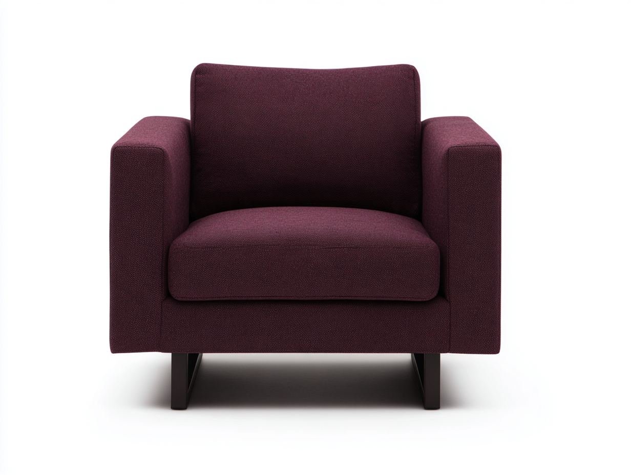 Sillón compacto tapizado de tejido 80×78×79 cm - burdeos/negro - asiento acolchado para dormitorio-Zamonlyinterior