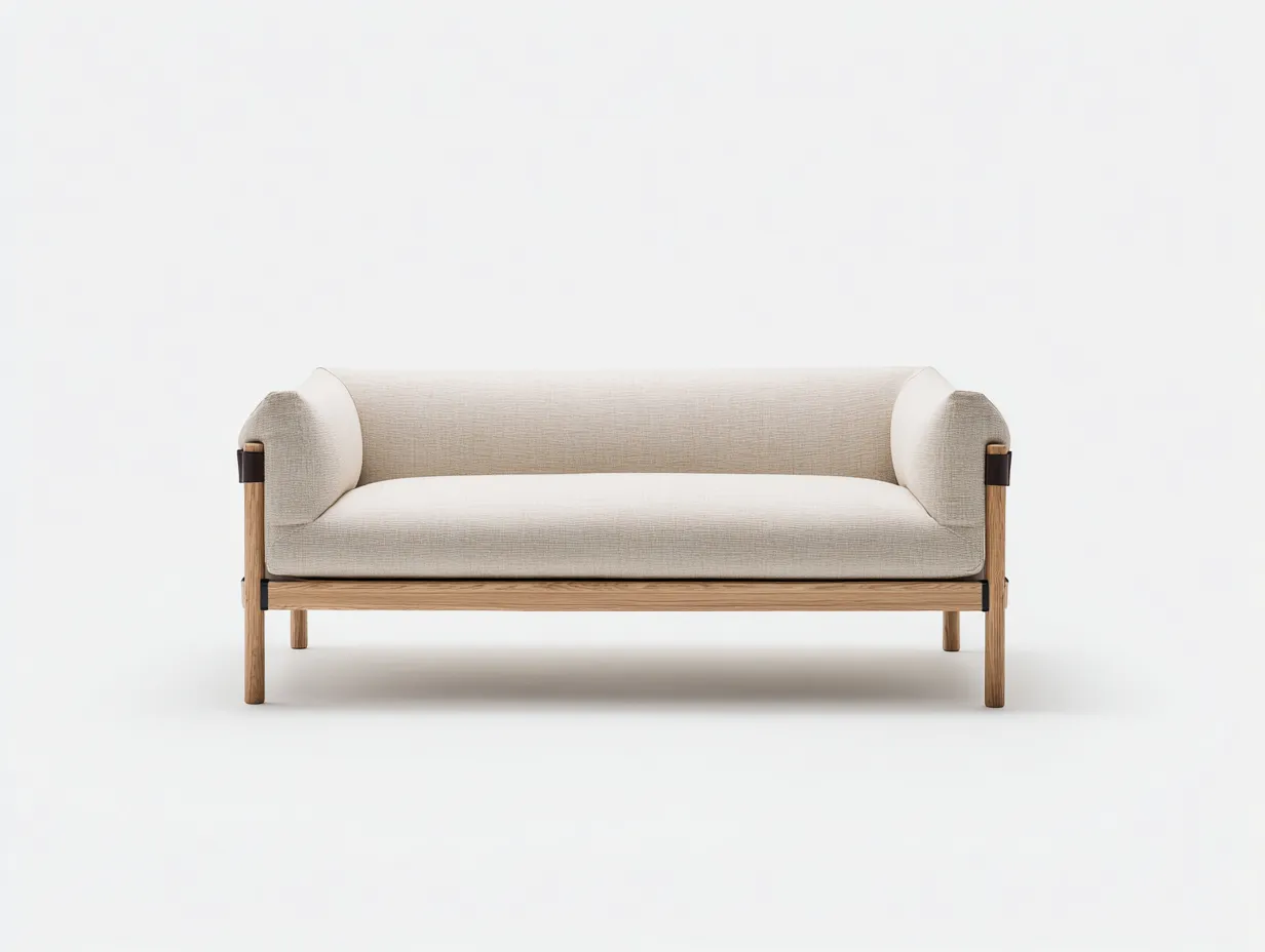 Lange Bank mit Stoffbezug 180×70×78 cm - Beige - Schlafzimmer im natürlichen Stil-Sotatahaus