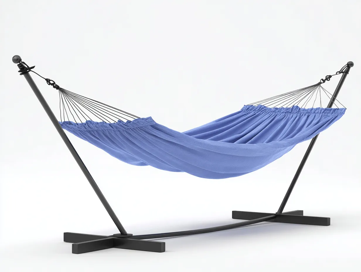 Hängematte mit Metallgestell 300×100×120 cm - Blau - freistehendes Design für Im Freien-Sotatahaus