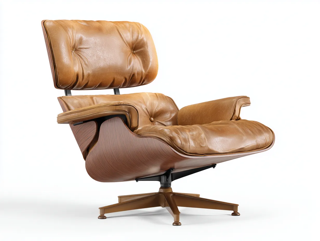 Wohnzimmer Sessel aus Leder 80×88×96 cm - Hellbraun - Holzrahmen im Retro Stil-Sotatahaus