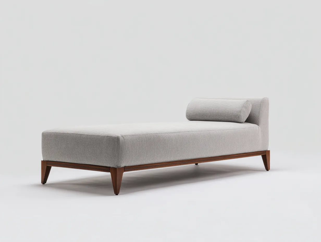 Lange Bank 180×60×75 cm – Hellgrau/Holzfarben – moderne Polsterbank für Schlafzimmer-Sotatahaus