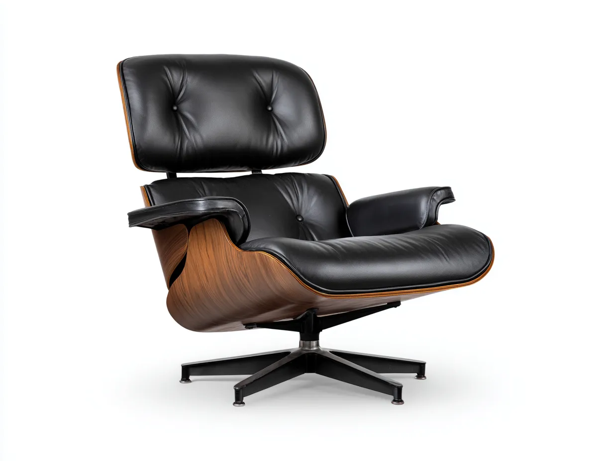Wohnzimmer Sessel aus Leder 82×85×95 cm - Schwarz - Holzschale mit Komfortfunktion-Sotatahaus