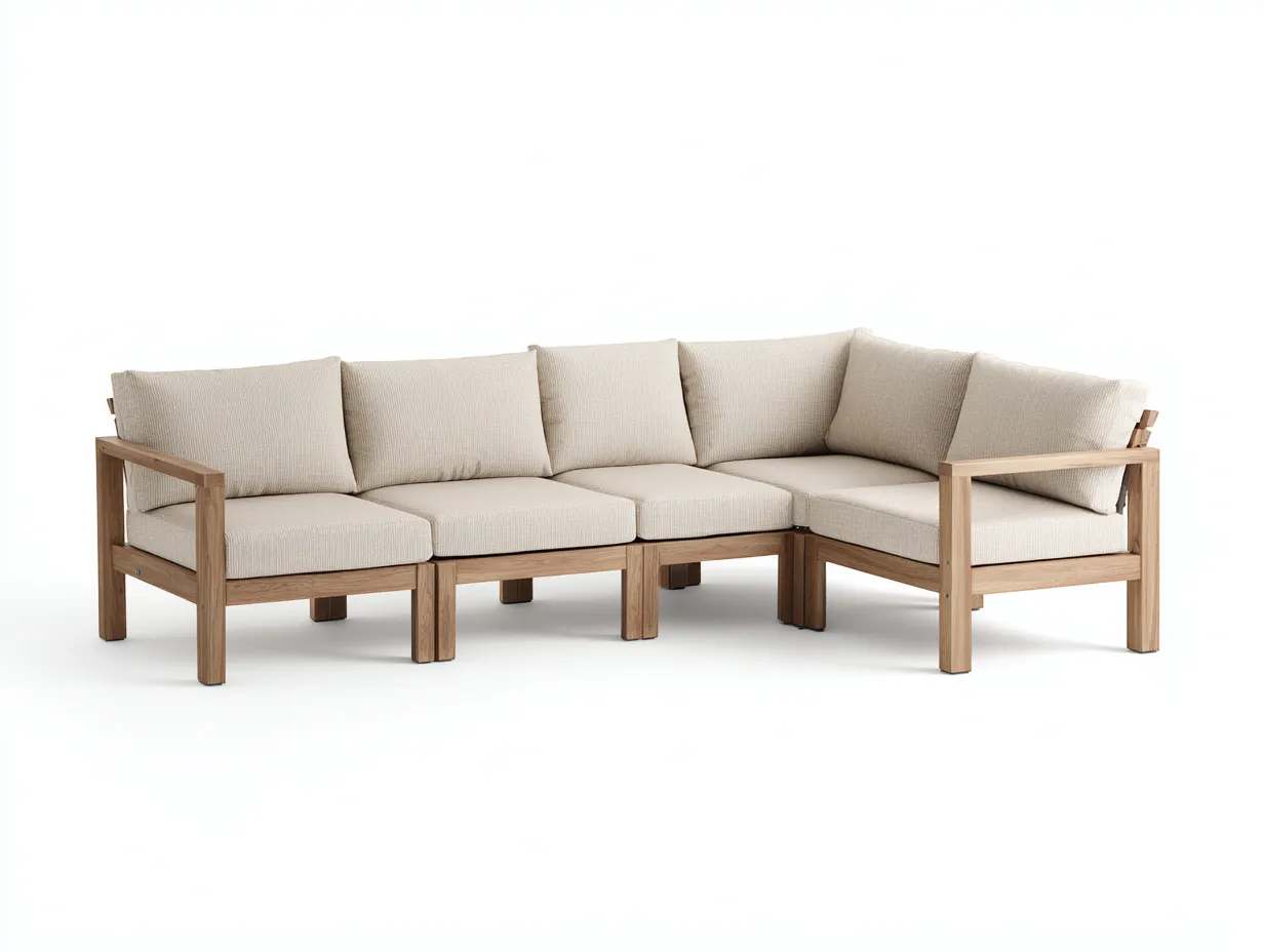 Sofa 280×100×90 cm – Hellbeige/Holzfarben – eleganter Wohnzimmersitz mit Armlehnen-Sotatahaus