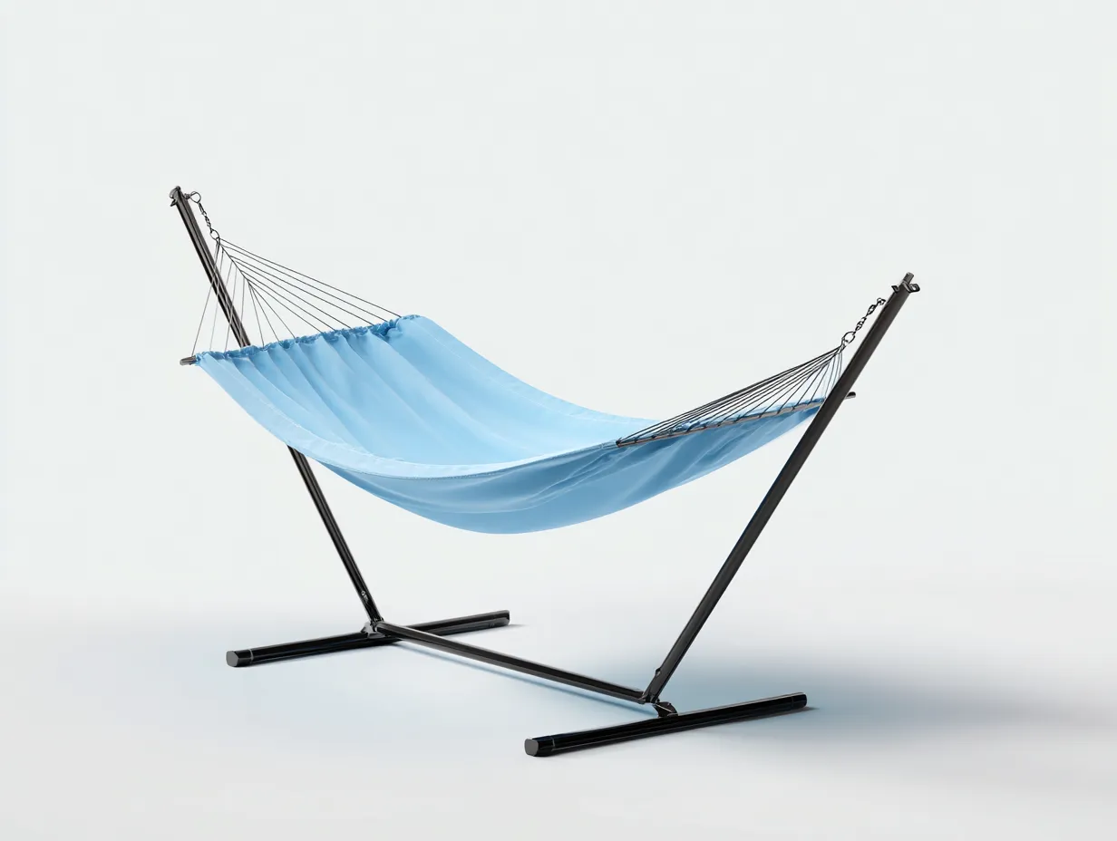 Hängematte mit Stahlgestell 280×95×115 cm - Hellblau - moderne Gartenliege für Im Freien-Sotatahaus