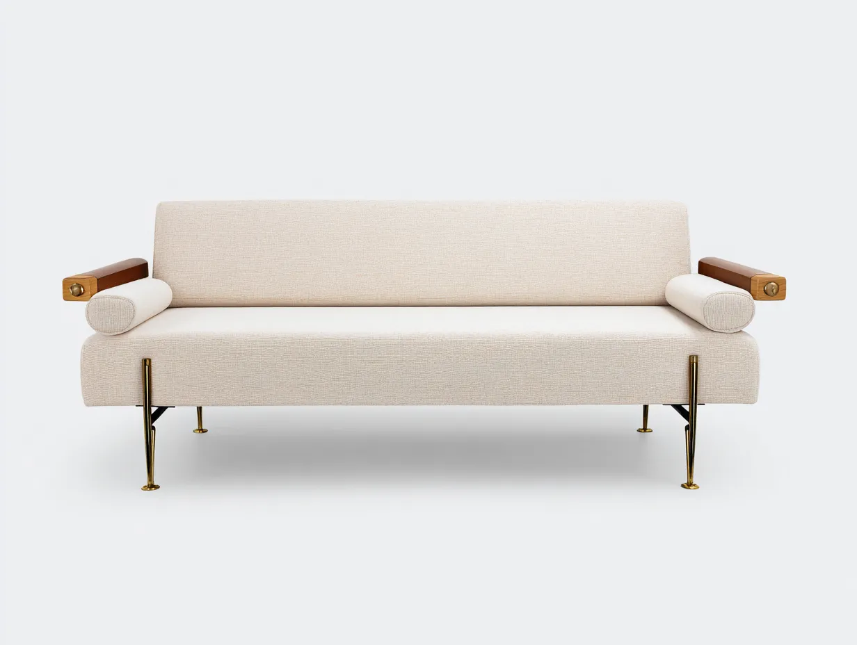 Lange Bank 195×62×80 cm – Beige/Goldfarben – moderne Schlafzimmerbank mit gepolsterter Sitzfläche-Sotatahaus